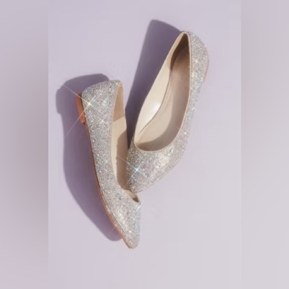 DB Studio Shoes - LAST CALL🚨David’s Bridal DB Studio Avie Crystal & Iridescent Stone Ballet Flats